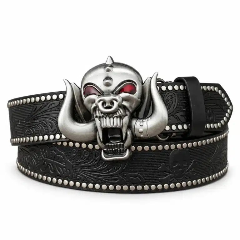 Ceinture démon en relief - Noir 120cm