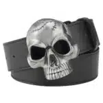 Ceinture grosse boucle tête de mort cicatrice - Noir 110 cm China Mainland