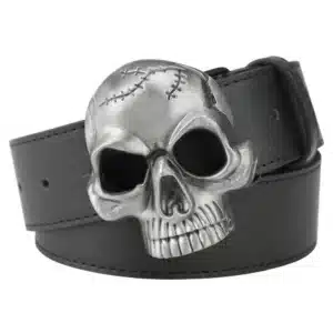 Ceinture grosse boucle tête de mort cicatrice - Noir 110 cm China Mainland