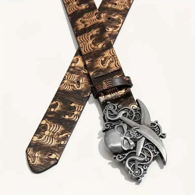 Ceinture pirate tête de mort sabre