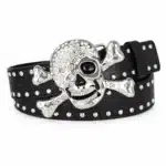 Ceinture pirate tête de mort strass