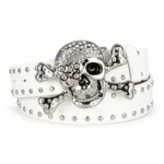 Ceinture pirate tête de mort strass