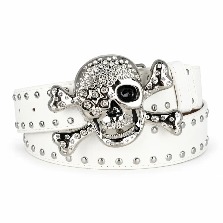 Ceinture pirate tête de mort strass