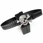 Ceinture pirate tête de mort strass