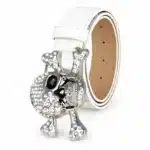 Ceinture pirate tête de mort strass