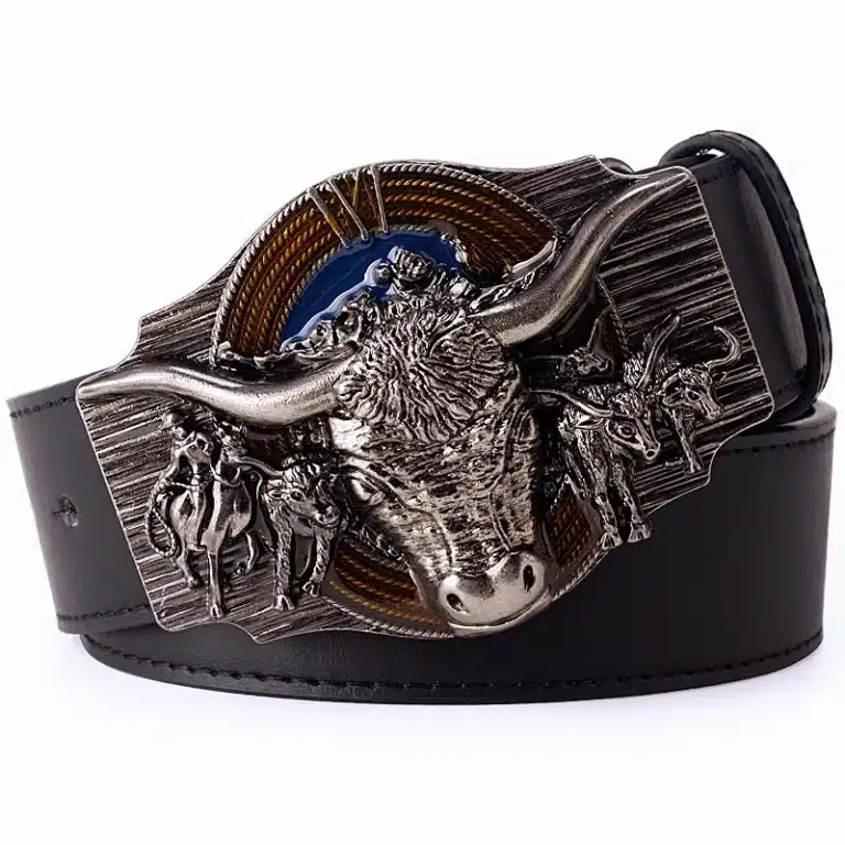 Ceinture western taureau country - Noir 115 cm China Mainland