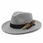 Chapeau fedora plume homme - Gris China Mainland