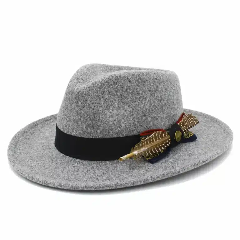 Chapeau fedora plume homme - Gris China Mainland