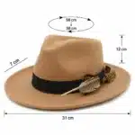 Chapeau fedora plume homme