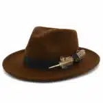 Chapeau fedora plume homme - Marron foncé China Mainland