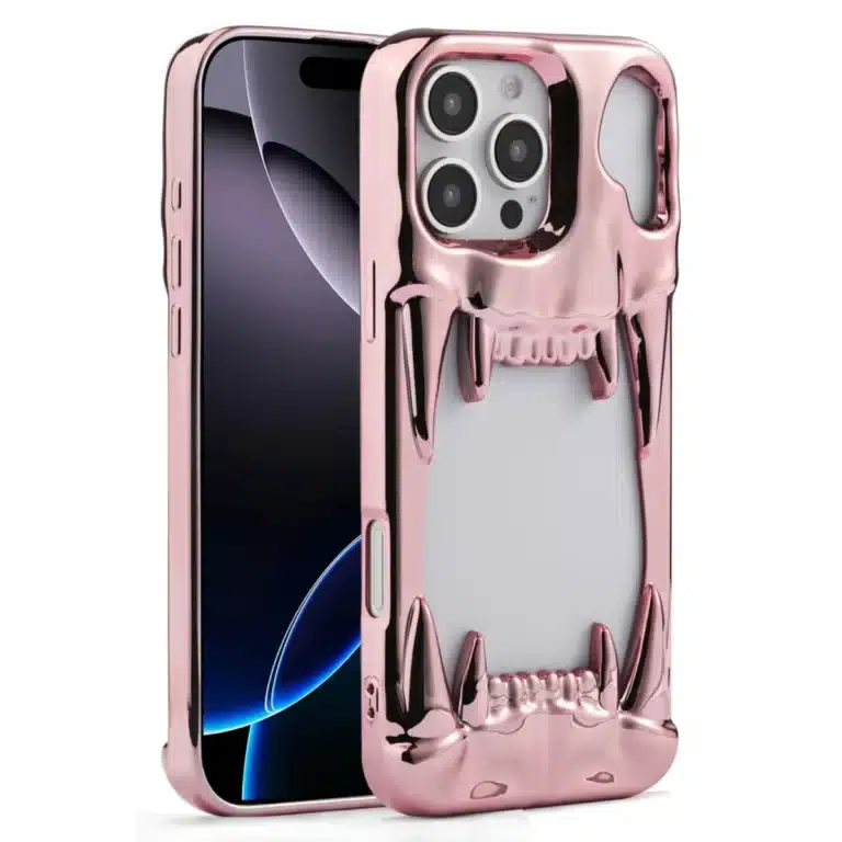 Coque Iphone dent de tigre - Rose métallisé iPhone 11