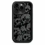 Coque Iphone motif tête de mort - iPhone 16 Noir