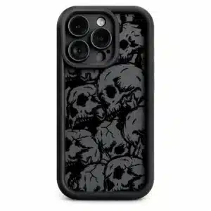 Coque Iphone motif tête de mort - iPhone 16 Noir