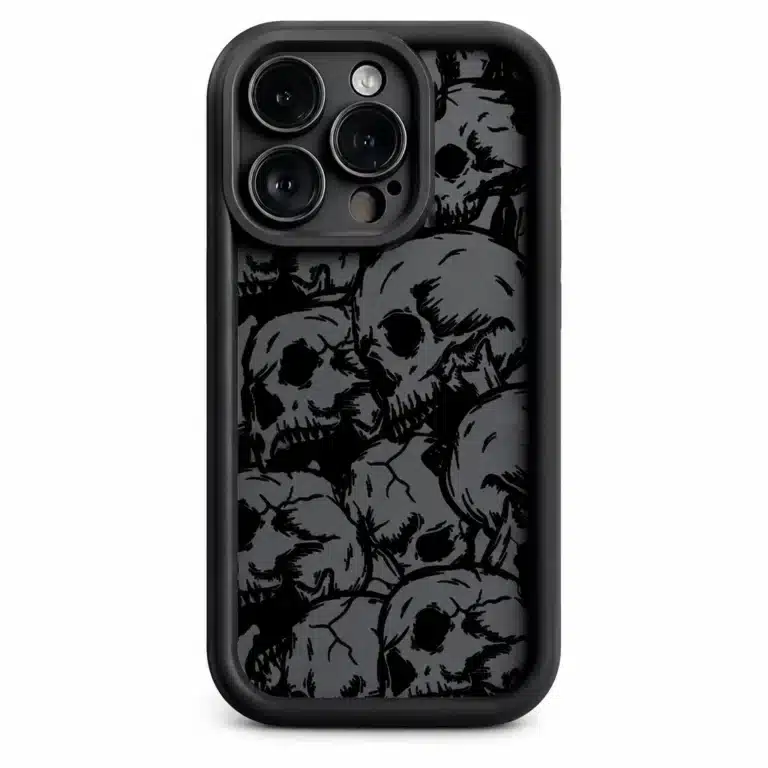Coque Iphone motif tête de mort - iPhone 16 Noir