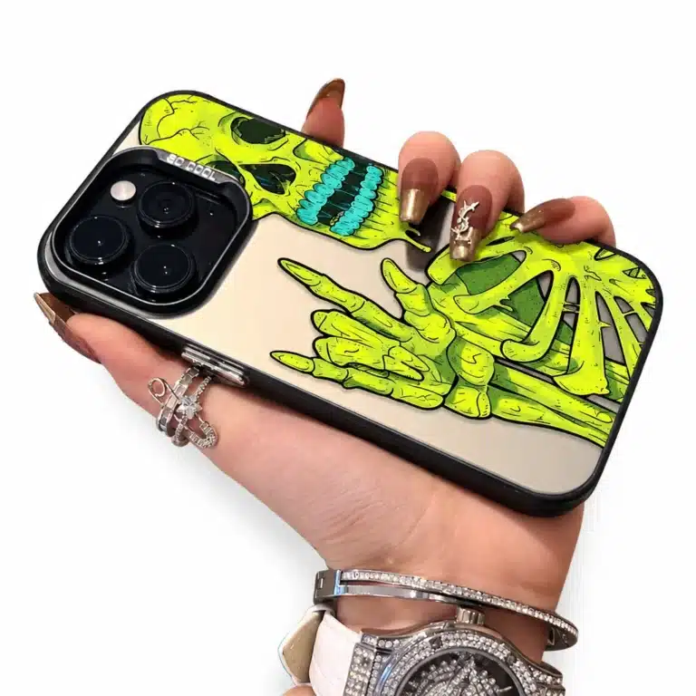 Coque Iphone squelette cartoon - Vert et noir iPhone 13 Pro Max