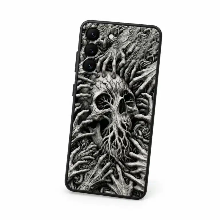 Coque Samsung Galaxy crâne réaliste - Crâne et mains Galaxy A70