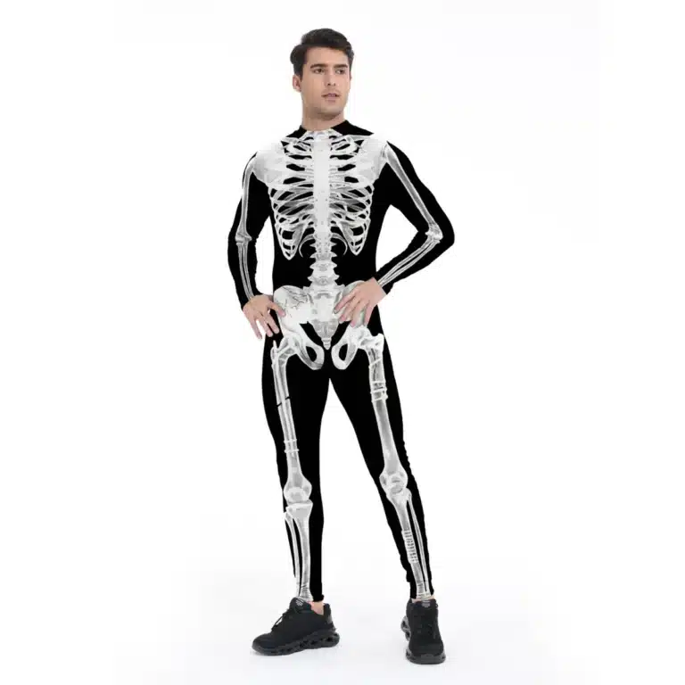 Costume imprimé squelette body - Homme