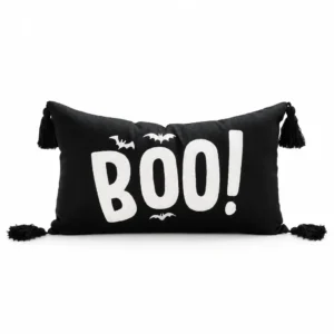 Coussin Boo chauve-souris - Noir blanc