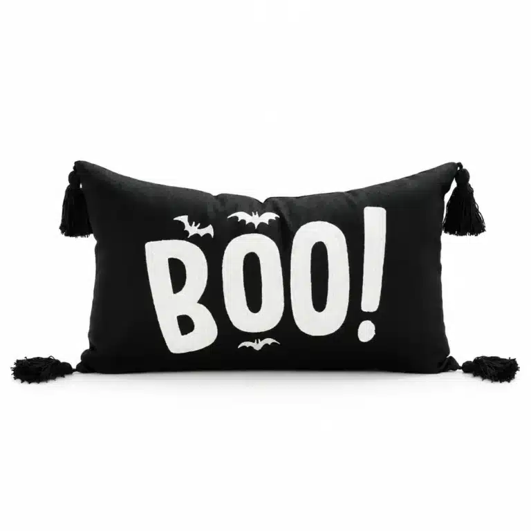 Coussin Boo chauve-souris - Noir blanc
