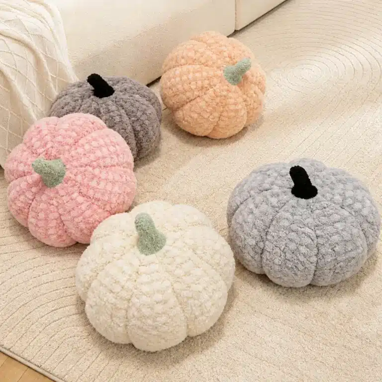 Coussin citrouille peluche