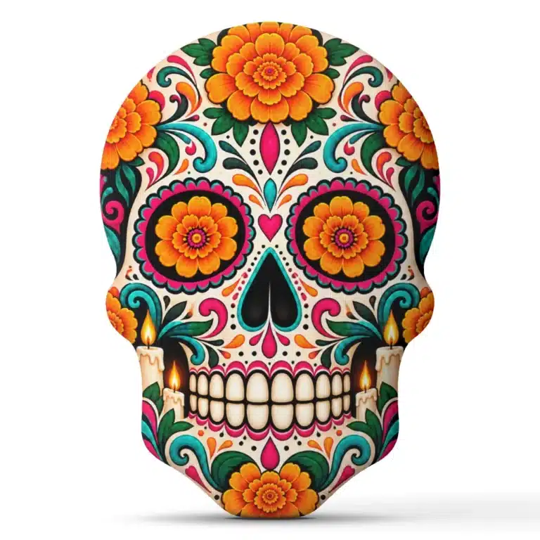 Coussin tête de mort calavera