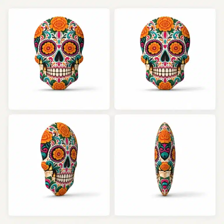 Coussin tête de mort calavera