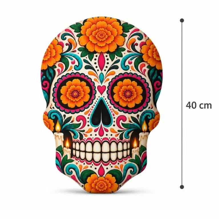 Coussin tête de mort calavera