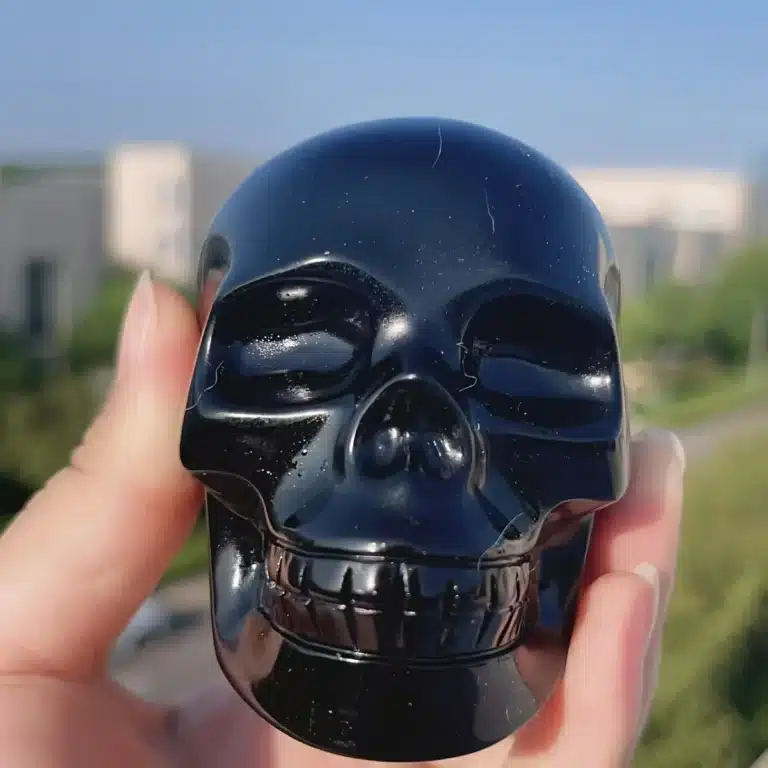 Crâne obsidienne noire