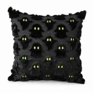 Housse de coussin Halloween - Fantômes noirs