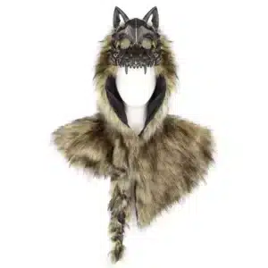 Masque crâne de loup viking - Marron Pirate