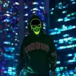 Masque lumineux tête de mort LED