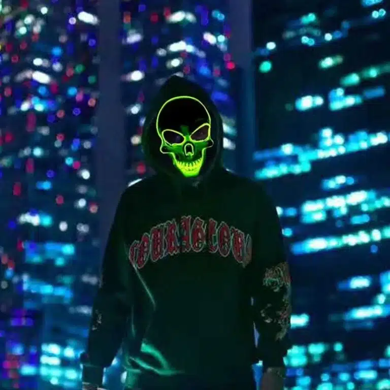 Masque lumineux tête de mort LED