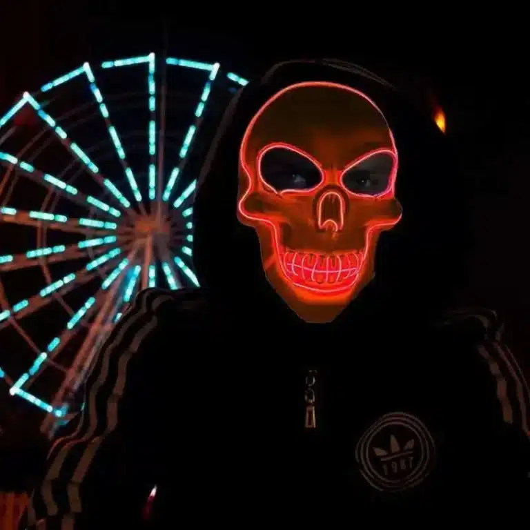 Masque lumineux tête de mort LED