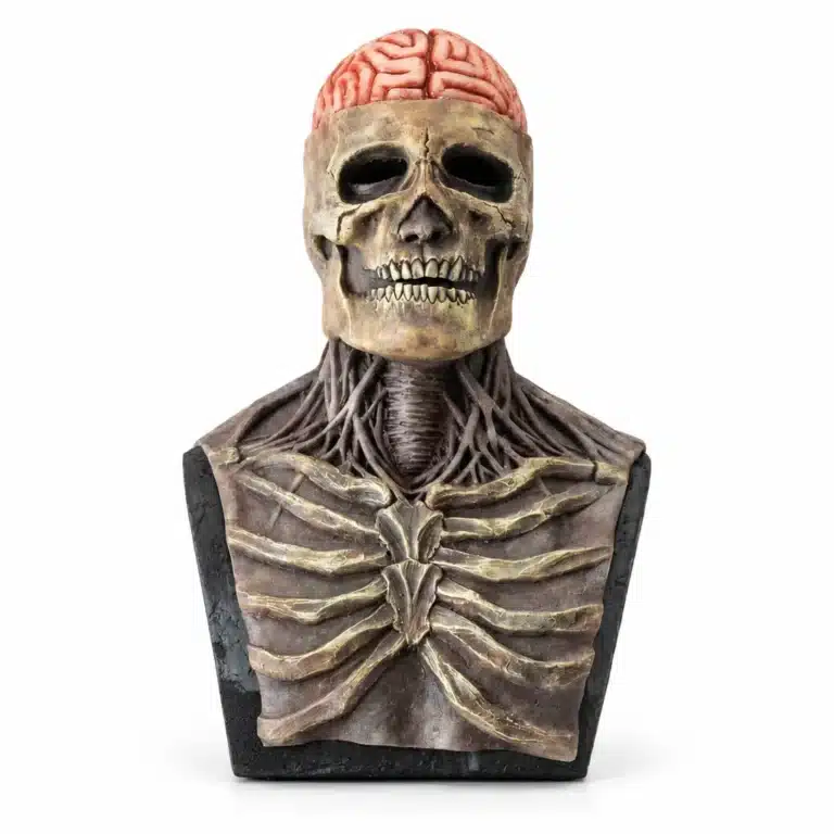 Masque squelette cerveau ouvert