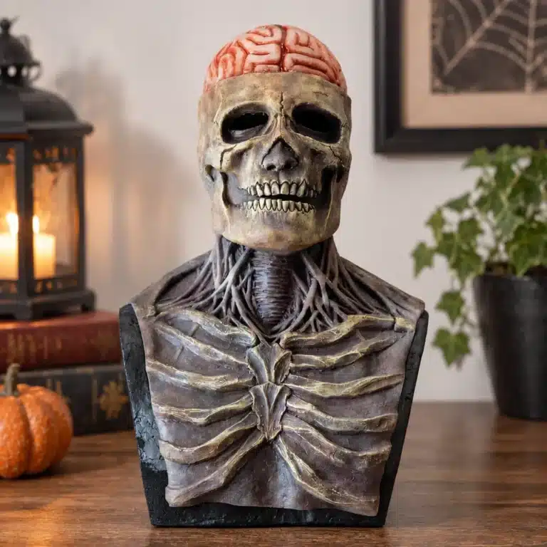 Masque squelette cerveau ouvert