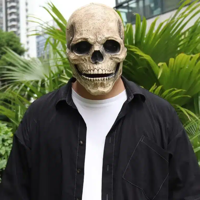 Masque tête de mort mâchoire mobile