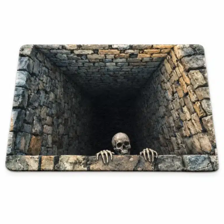 Paillasson trompe-l’œil squelette - 30 × 50 cm