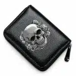 Porte-cartes tête de mort roses - noir