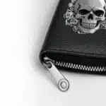 Porte-cartes tête de mort roses
