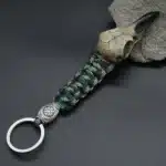 Porte-clé crâne aigle paracorde - Vert