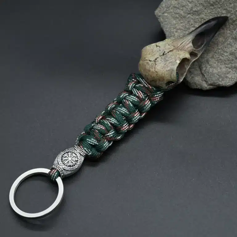 Porte-clé crâne aigle paracorde - Vert
