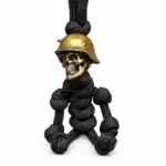 Porte-clé paracorde tête de mort - Noir