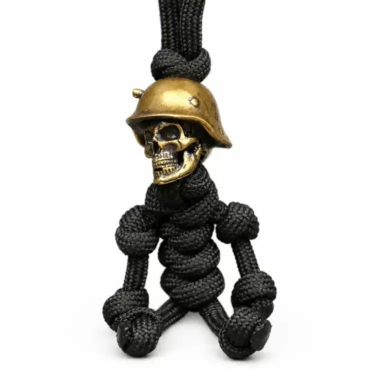 Porte-clé paracorde tête de mort - Noir