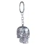 Porte clé tête style terminator - Gris brillant