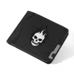 Portefeuille homme crâne flammes - Noir