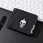 Portefeuille homme crâne flammes
