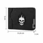 Portefeuille homme crâne flammes