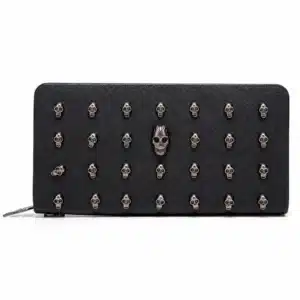 Portefeuille long femme tête de mort - QB338-black