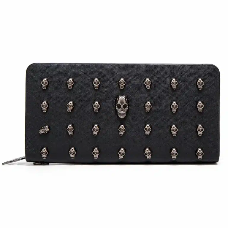 Portefeuille long femme tête de mort - QB338-black