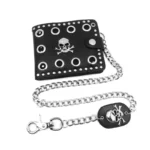 Portefeuille punk tête de mort clouté - for Plus chain